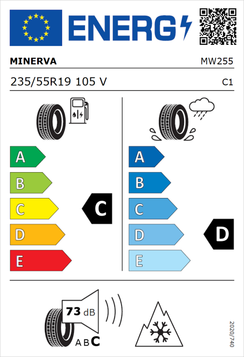 Tyre Label for Minerva S210 235/55R19 105V